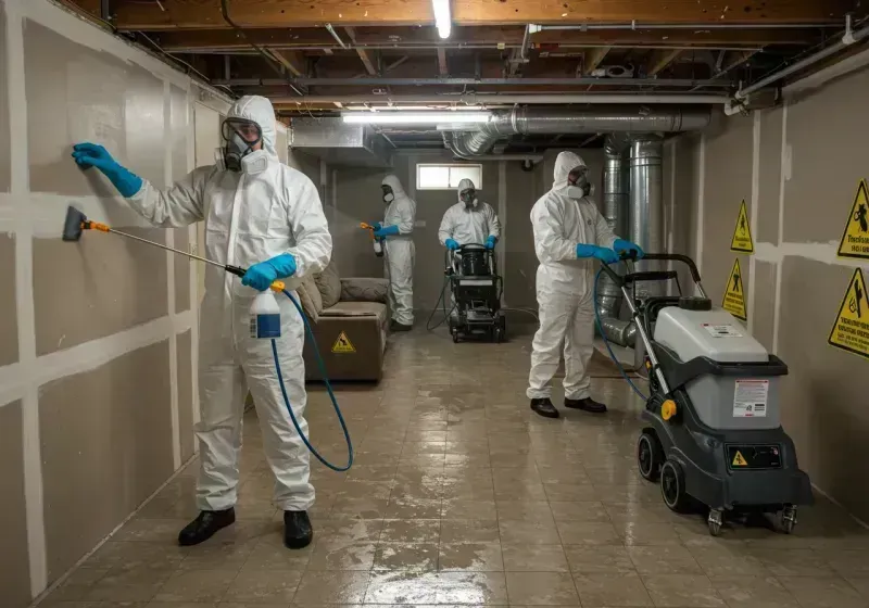 Basement Moisture Removal and Structural Drying process in Hebron, IN